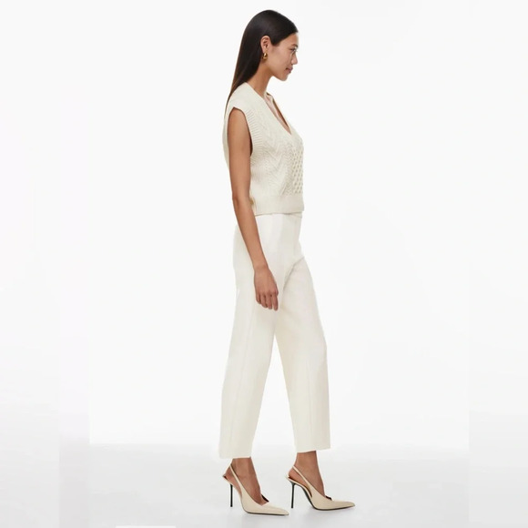 Aritzia Babaton Minter Pants Matte Pearl Size 6 Straight Leg (Re)ssential - Picture 3 of 12